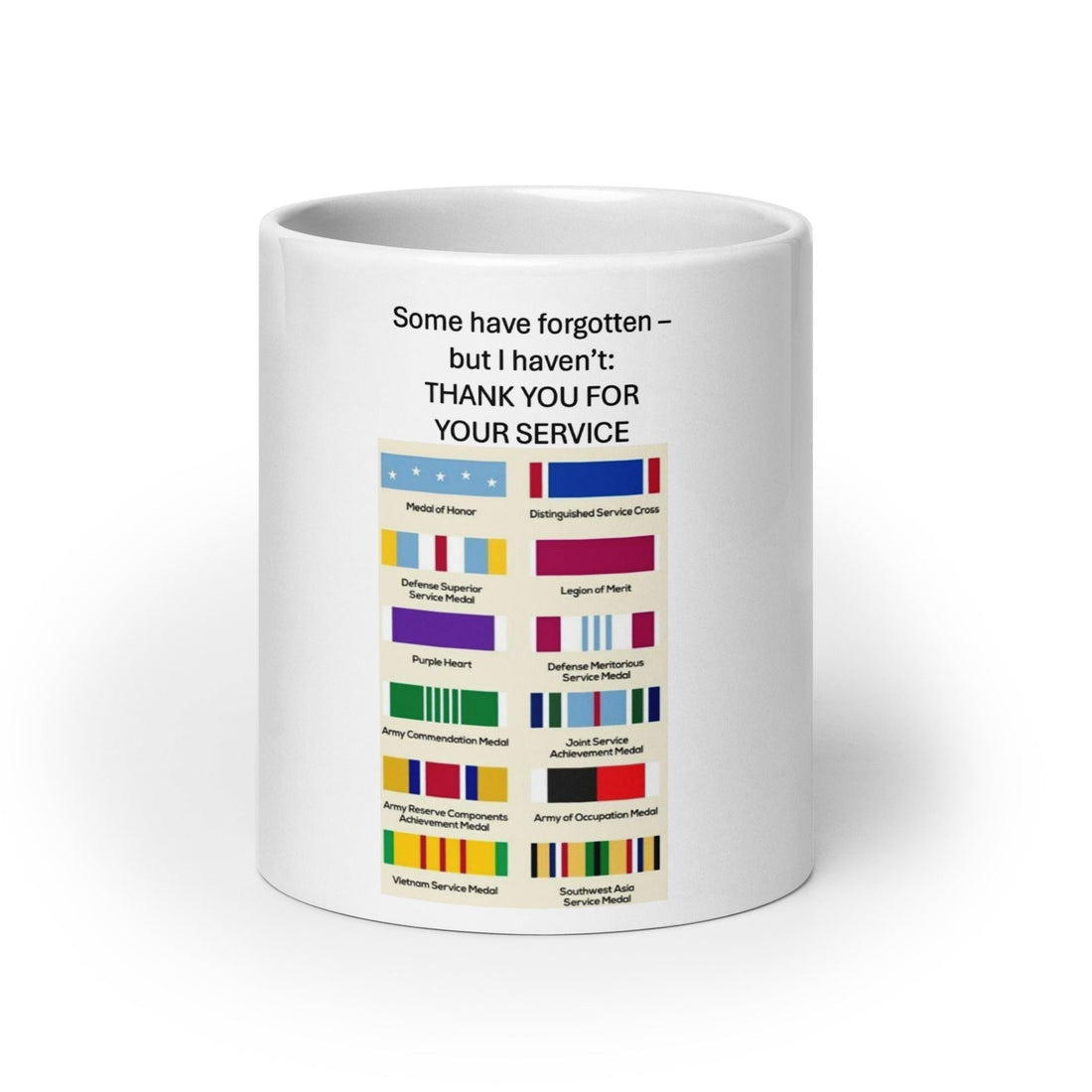 Coffee mug with campaign ribbons- great gift for a veteran - DMC Stores