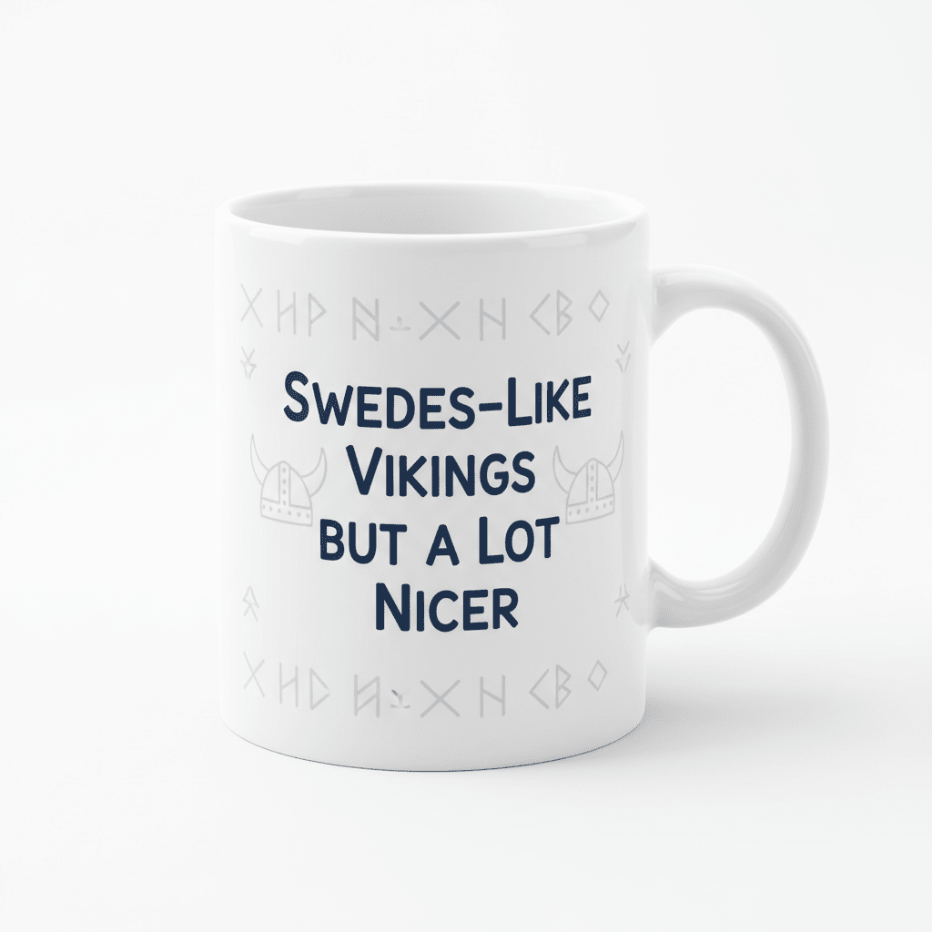 Mug: Swedes - Like Vikings but a Lot Nicer - DMC Stores